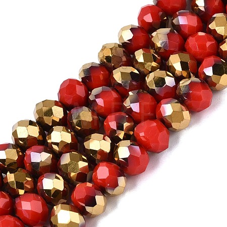 Electroplate Opaque Glass Beads Strands EGLA-A034-P8mm-O10-1