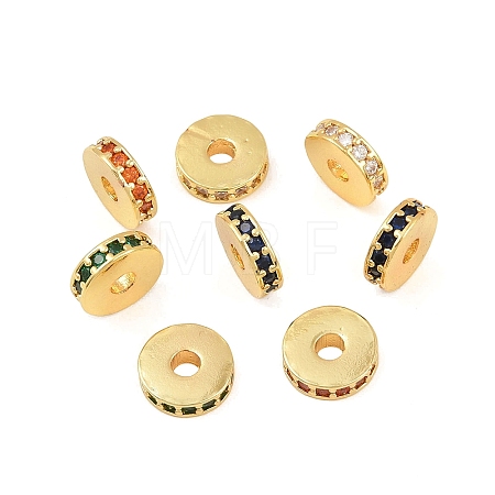 Brass Micro Pave Cubic Zirconia Beads KK-H533-01G-04-1