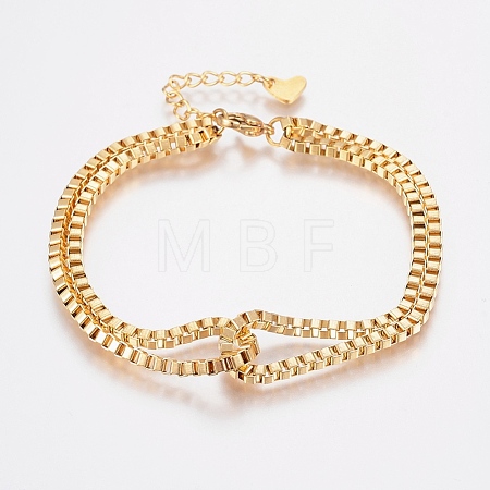 304 Stainless Steel Box Chain Bracelets BJEW-I243-02G-1
