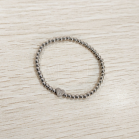 304 Stainless Steel Beads Stretch Bracelets for Women FS-WGC4F34-02-1