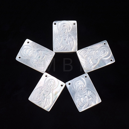Natural White Shell Pendants LS-SSHEL-D083-29B-1