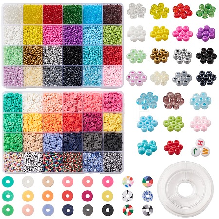 DIY Heishi Surfer Bracelet Making Kit DIY-FS0004-81-1
