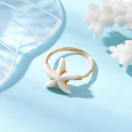 Synthetic Turquoise Finger Rings RJEW-JR00878-02-1