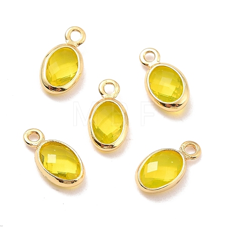 Eco-Friendly Brass with Glass Pendants KK-K268-01A-1