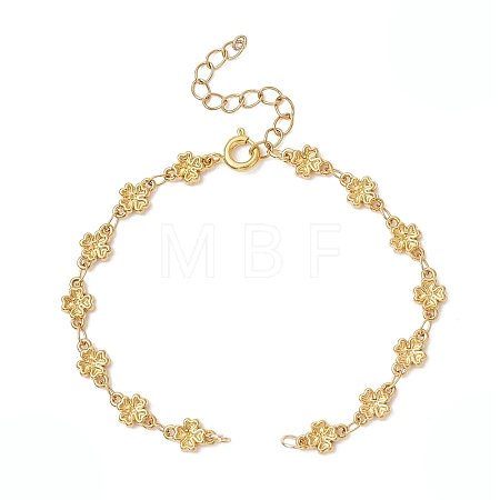 304 Stainless Steel Clover Links Chain Bracelet Making AJEW-JB01573-1
