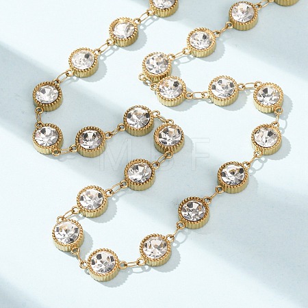 304 Stainless Steel Glass Link Chain Necklaces SA-CBA725A-25B-G-1