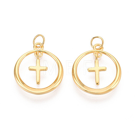 925 Sterling Silver Ring with Cross Pendants STER-N016-103G-1