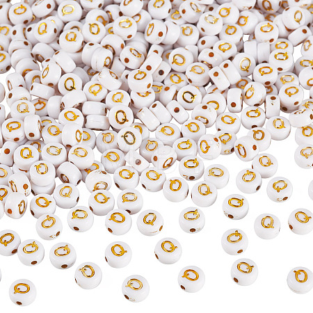 500Pcs Plating Acrylic Beads PACR-TADJ0001-01Q-1