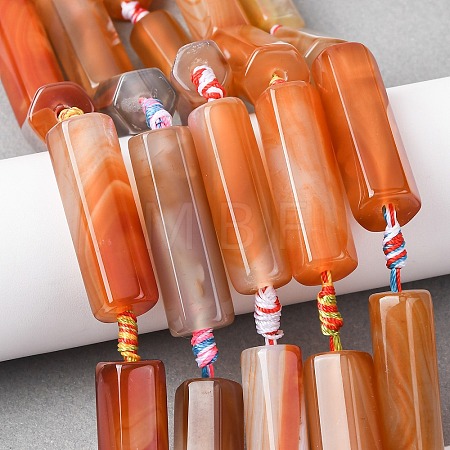 Natural Red Agate Beads Strands G-P605-J01-01-1