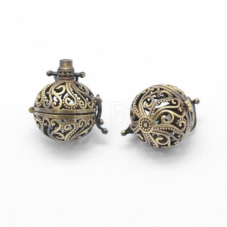 Brass Rack Plating Cage Pendants KK-F722-64AB-RS-1
