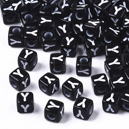Opaque Acrylic Beads X-SACR-N002-01Y-1