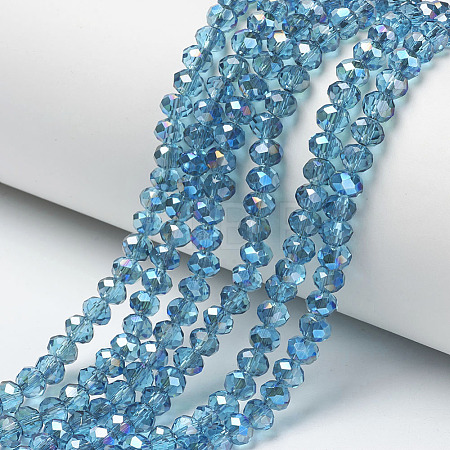Electroplate Glass Beads Strands X-EGLA-A034-T6mm-I04-1