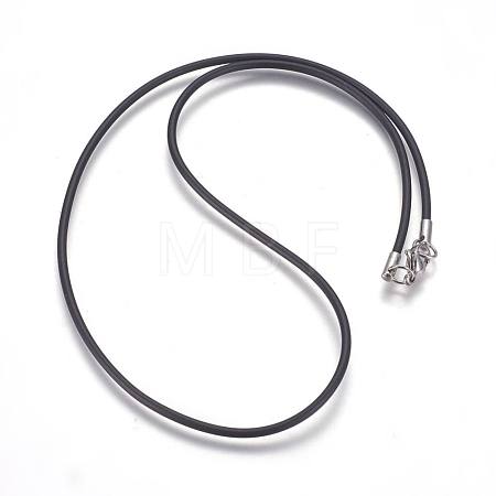 Rubber Cord Necklaces Making MAK-L023-01B-1