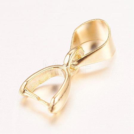 Brass Pendant Pinch Bails KK-E702-04G-NF-1