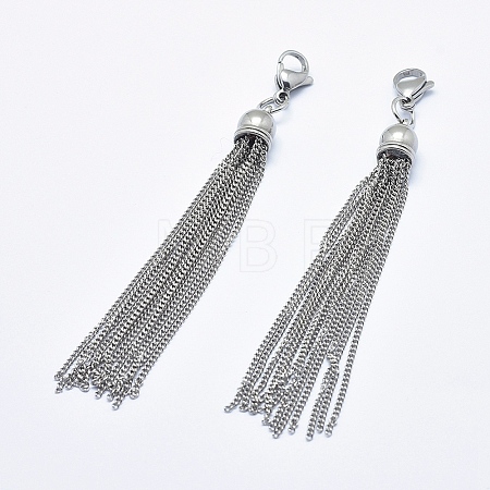Non-Tarnish 304 Stainless Steel Tassels Big Pendant STAS-P225-075P-1