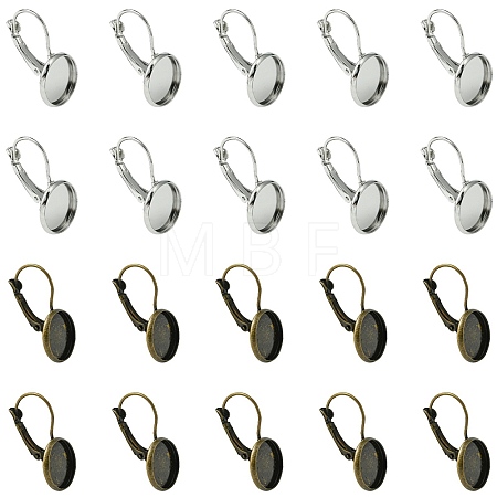 20Pcs 2 Colors Brass Leverback Earring Findings KK-YW0002-24-1
