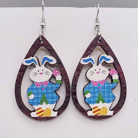 Easter Wood Dangle Earrings FS-WG65A0D-05-1