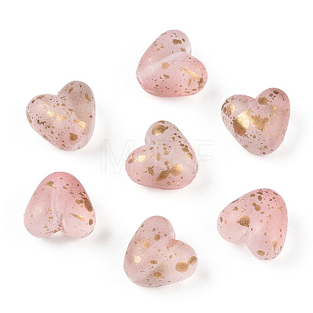 Transparent Frosted Spray Painted Acrylic Beads FACR-TAC0004-02C-1