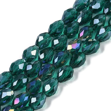 Transparent Electroplate Glass Beads Strands LS-EGLA-N013-T6mm-B24-1