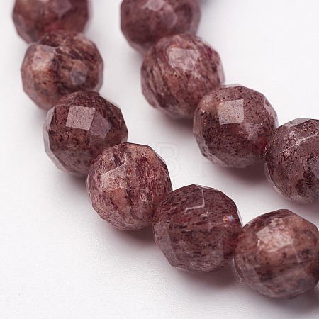 Natural Strawberry Quartz Bead Strands G-P213-09-8mm-1