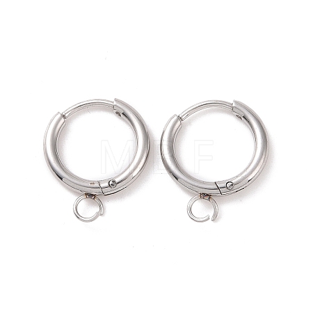Tarnish Resistant Stainless Steel Huggie Hoop Earring Findings STAS-J400-36P-1