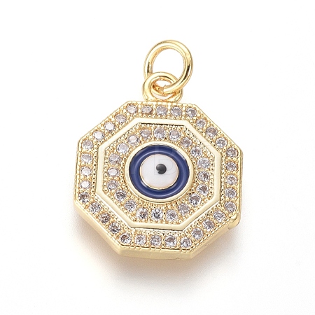 Brass Micro Pave Cubic Zirconia Pendants ZIRC-I032-49G-1