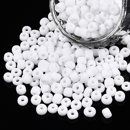 Frosted Opaque 6/0 Glass Seed Beads SEED-R029-4mm-A01-1