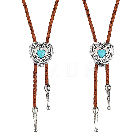 2Pcs PU Leather Bolo Tie Necklaces NJEW-ME0001-22B-1