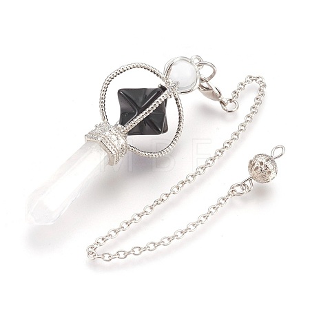 Natural Dyed & Heated Black Agate Dowsing Pendulums KK-F756-06F-1