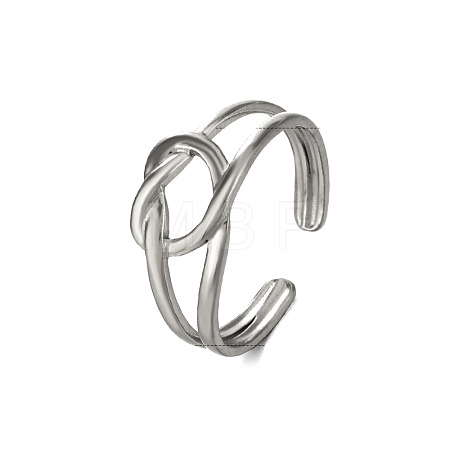 Stainless Steel Open Cuff Rings PW-WGC25DA-02-1