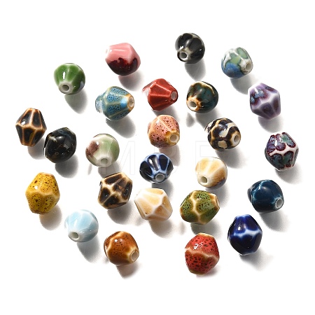 Vintage Style Glazed Ceramic Porcelain Beads PORC-H013-01-1