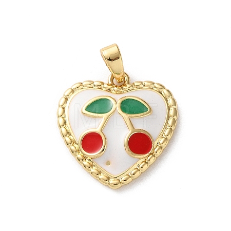 Brass Enamel Pendants KK-P320-09D-G-1