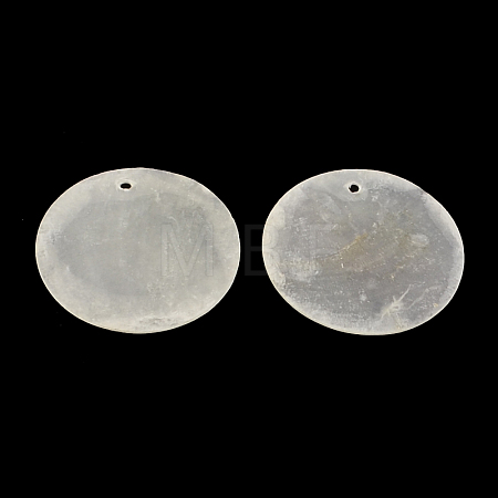 Flat Round Capiz Shell Pendants X-SSHEL-R035-07-1