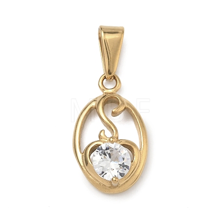 304 Stainless Steel Rhinestone Pendants STAS-A140-05A-G-1