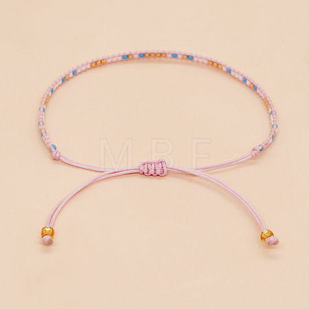 Bohemian Braided Adjustable Glass Seed Beaded Bracelets LS-EX8332-4-1