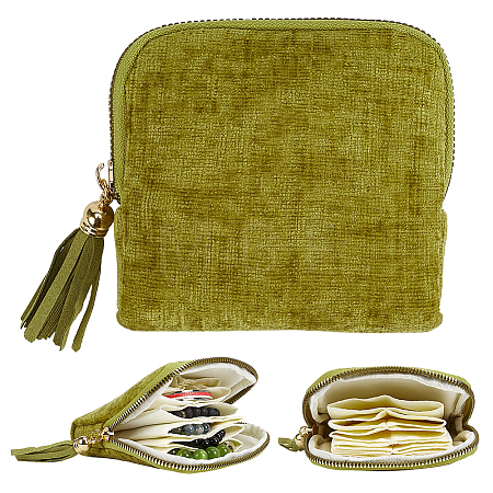 Velvet Jewelry Storage Zipper Bags with Tassel ABAG-PA0001-01A-1