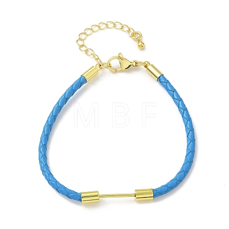 3MM Braided Round Imitation Leather Cord Bracelet Making MAK-S075-01G-O-1
