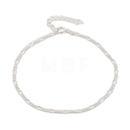 925 Sterling Silver Figaro Chain Bracelets for Women BJEW-E101-01S-01-1