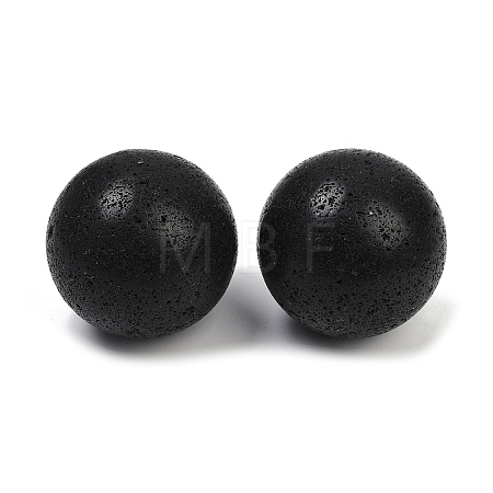 Natural Lava Rock Sphere Beads G-I367-07S-1