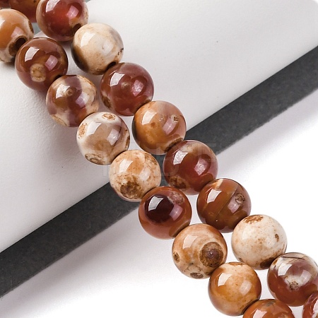 Natural Fire Crackle Agate Beads Strands G-G163-A01-02-1