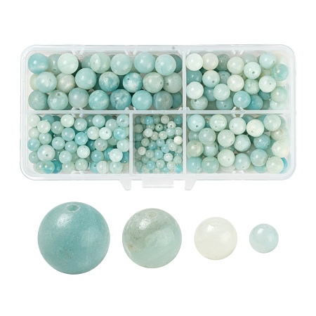 340Pcs 4 Style Natural Amazonite Beads G-LS0001-52-1