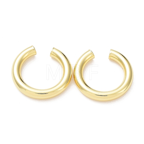 Rack Plating Brass Ring Cuff Earrings for Women EJEW-G352-04G-1