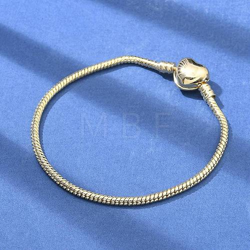 Brass Snake Chains Link Bracelets for Women BJEW-G736-02G-1