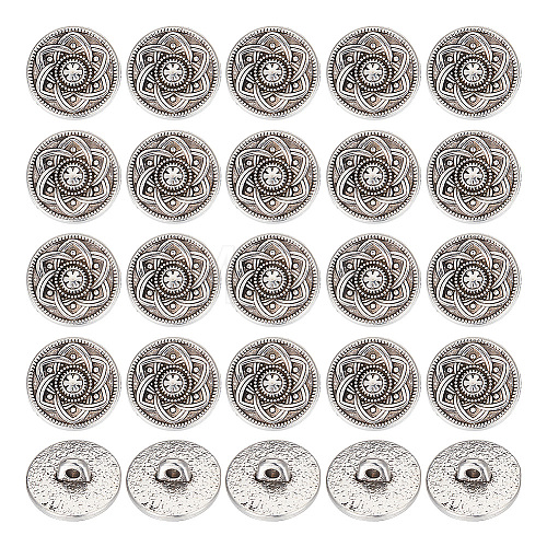 GOMAKERER 30Pcs Zinc Alloy Shank Buttons BUTT-GO0001-01-1