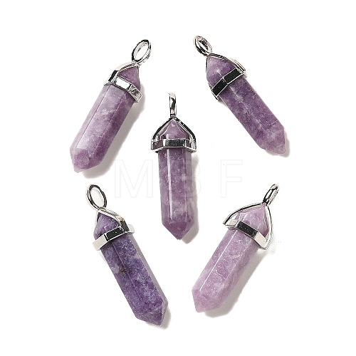 Natural Lepidolite Pointed Pendants G-G025-01P-30-1