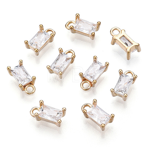 Brass Cubic Zirconia Charms KK-S350-367A-C-NF-1