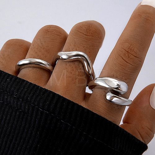 3Pcs Alloy Finger Rings Sets WG7802C-12-1