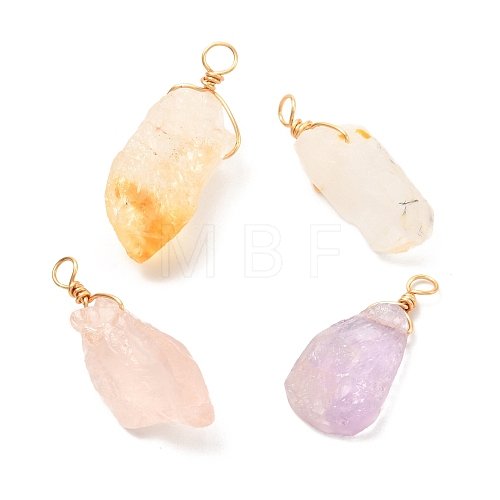 Natural Mixed Gemstone Pendants PALLOY-JF01048-1