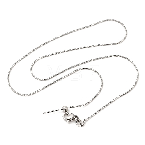304 Stainless Steel Snake Chain Necklace for Women NJEW-G104-01P-1