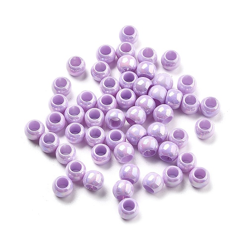 UV Plating Rainbow Iridescent Acrylic Beads PACR-D300-01E-1